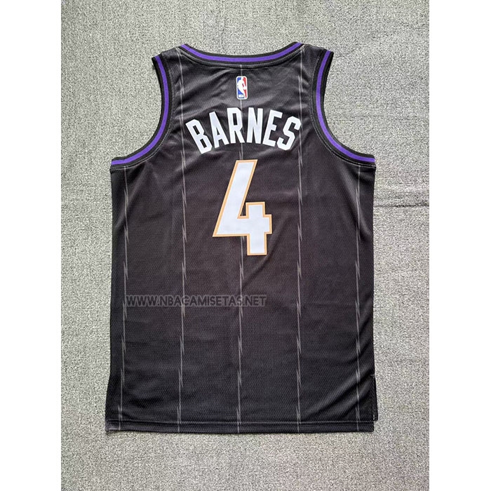Camiseta Toronto Raptors Scottie Barnes NO 4 Ciudad 2024-25 Negro